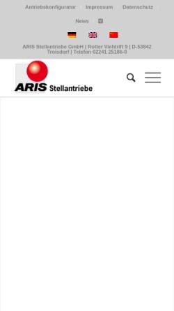Vorschau der mobilen Webseite www.stellantriebe.de, ARIS Antriebe und Steuerungen GmbH