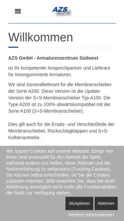 Vorschau der mobilen Webseite www.armaturenzentrum.de, Armaturenzentrum Südwest GmbH