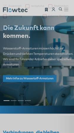 Vorschau der mobilen Webseite www.flowtec.at, Flowtec Industrietechnik GmbH