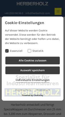 Vorschau der mobilen Webseite herberholz.com, Herberholz GmbH