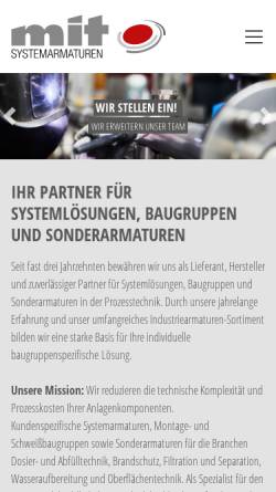 Vorschau der mobilen Webseite www.systemarmaturen.de, MIT Armaturen GmbH