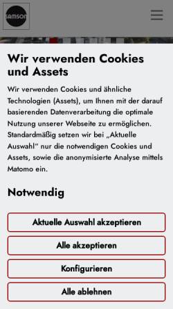 Vorschau der mobilen Webseite www.samson.de, Samson AG Mess- und Regeltechnik