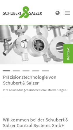 Vorschau der mobilen Webseite controlsystems.schubert-salzer.com, Schubert & Salzer GmbH