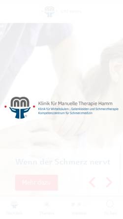 Vorschau der mobilen Webseite www.kmt-hamm.de, Klinik für Manuelle Therapie, Hamm