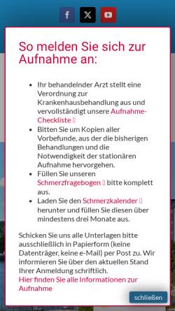 Vorschau der mobilen Webseite schmerzklinik.de, Schmerzklinik Kiel