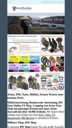Vorschau der mobilen Webseite www.army-nato-shop.de, Army Nato Shop, Ali Kulak