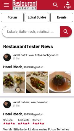 Vorschau der mobilen Webseite www.restauranttester.at, RestaurantTester.at