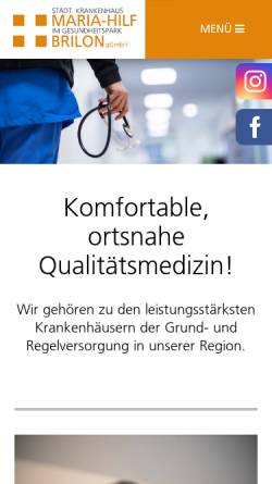 Vorschau der mobilen Webseite www.krankenhaus-brilon.de, Unser-Brilon