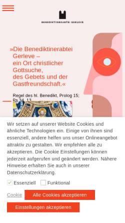 Vorschau der mobilen Webseite www.abtei-gerleve.de, Benediktinerabtei Gerleve