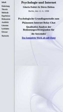 Vorschau der mobilen Webseite userpage.fu-berlin.de, Psychologie und Internet
