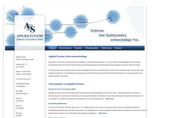 Vorschau von www.appliedsystems.de, Applied Systems Software und Systeme GmbH
