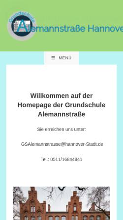 Vorschau der mobilen Webseite www.gsalemannstrasse.de, Grundschule Alemannstrasse