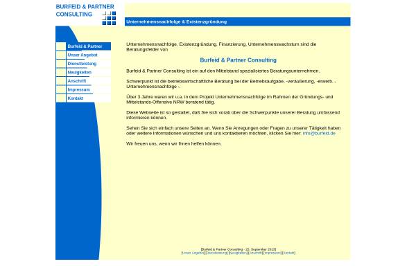 Vorschau von www.burfeid.de, Burfeid & Partner Consulting