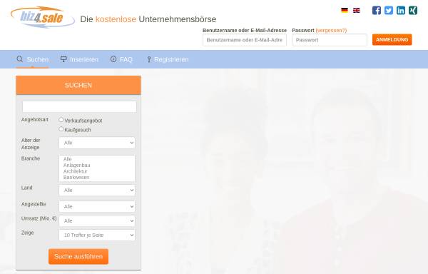 Vorschau von www.unternehmen-sucht-unternehmer.de, Datenbank Unternehmen sucht Unternehmer - Stemas AG