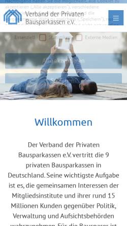 Vorschau der mobilen Webseite www.bausparkassen.de, Verband der privaten Bausparkassen