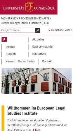 Vorschau der mobilen Webseite www.elsi.uni-osnabrueck.de, European Legal Studies Institute