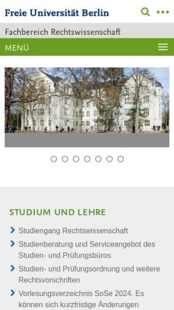 Vorschau der mobilen Webseite www.fu-berlin.de, Fachbereich Rechtswissenschaft der Freien Universität Berlin