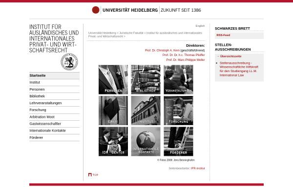 Vorschau von www.ipr.uni-heidelberg.de, Institut für ausländisches und internationales Privat- und Wirtschaftsrecht