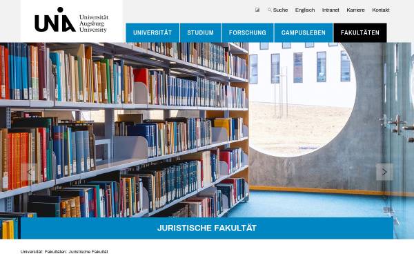 Vorschau von www.jura.uni-augsburg.de, Juristische Fakultät der Universität Augsburg