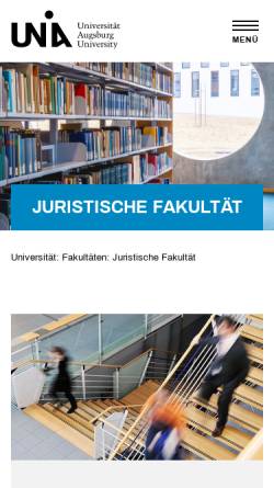 Vorschau der mobilen Webseite www.jura.uni-augsburg.de, Juristische Fakultät der Universität Augsburg