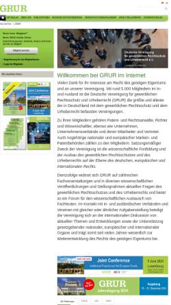 Vorschau der mobilen Webseite www.grur.org, Deutsche Vereinigung für gewerblichen Rechtsschutz und Urheberrecht