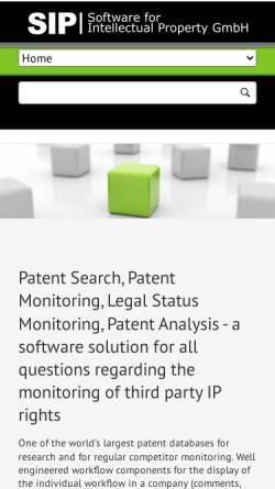 Vorschau der mobilen Webseite www.patentfamily.de, Patentrecherche - kostenlos