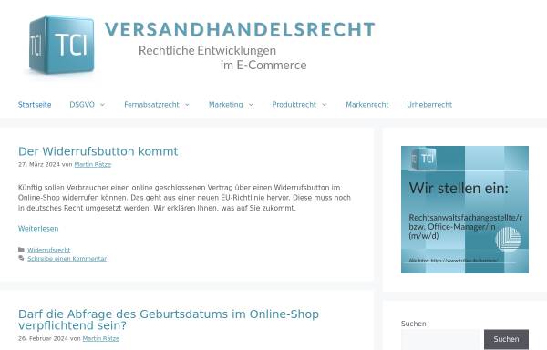 Vorschau von www.versandhandelsrecht.de, Versandhandelsrecht