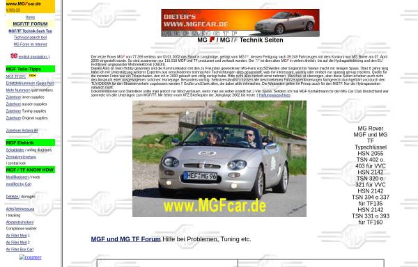 Vorschau von www.mgfcar.de, MGF Roadster