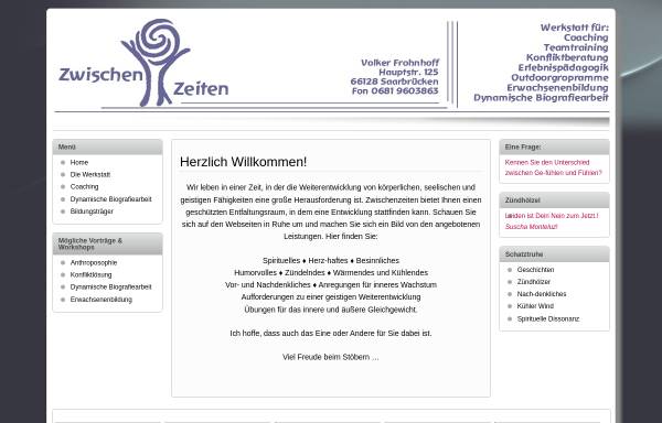 Vorschau von www.zwischenzeiten.de, Zwischenzeiten Volker Frohnhoff