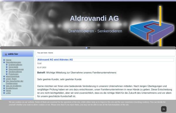 Vorschau von www.aldrovandi.ch, Aldrovandi AG