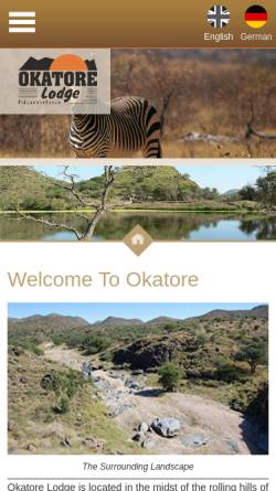 Vorschau der mobilen Webseite www.okatore.com, Okatore Lodge
