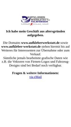 Vorschau der mobilen Webseite www.aufkleberwerkstatt.de, Aufkleberwerkstatt, Andreas Jannot