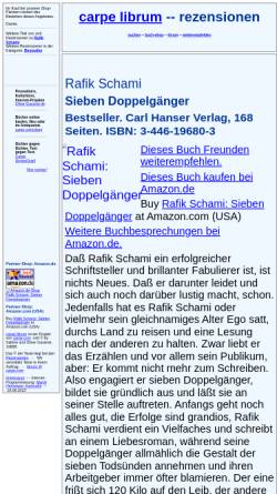 Vorschau der mobilen Webseite rezensionen.literaturwelt.de, Sieben Doppelgänger