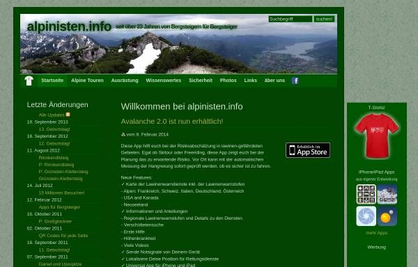 Vorschau von www.alpinisten.info, Alpinisten.info
