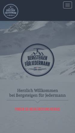Vorschau der mobilen Webseite www.be-je.ch, Bergsteigen für Jedermann