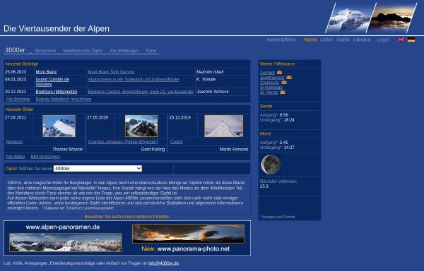 Vorschau von www.4000er.de, 4000er der Alpen