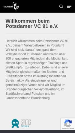 Vorschau der mobilen Webseite www.volleyball-potsdam.de, Volleyball in Potsdam