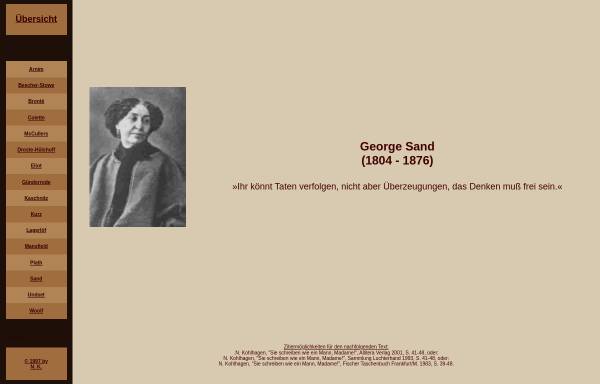 Vorschau von www.dichterinnen.de, George Sand: Biographie