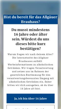 Vorschau der mobilen Webseite www.allgaeuer-brauhaus.de, Allgäuer Brauhaus AG