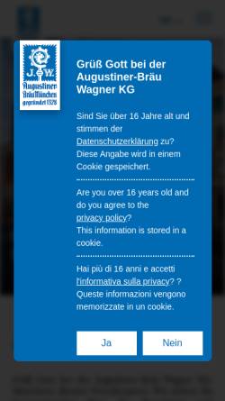 Vorschau der mobilen Webseite www.augustiner-braeu.de, Augustiner-Bräu Wagner KG