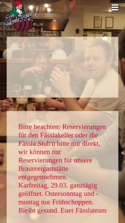 Vorschau der mobilen Webseite www.faessla.de, Brauerei Fässla oHG