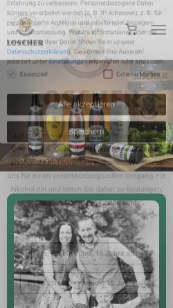 Vorschau der mobilen Webseite brauerei-loscher.de, Brauerei Loscher KG