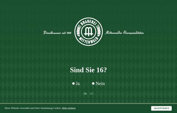 Vorschau von www.brauerei-mittenwald.de, Brauerei Mittenwald, Johann Neuner GmbH und Co. KG