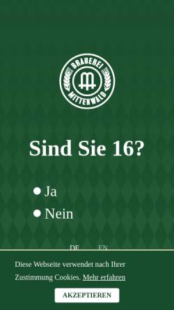 Vorschau der mobilen Webseite www.brauerei-mittenwald.de, Brauerei Mittenwald, Johann Neuner GmbH und Co. KG