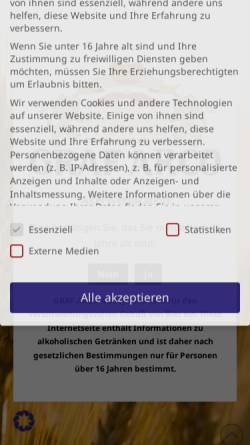 Vorschau der mobilen Webseite graf-arco.de, Gräfliche Brauerei Arco-Valley GmbH
