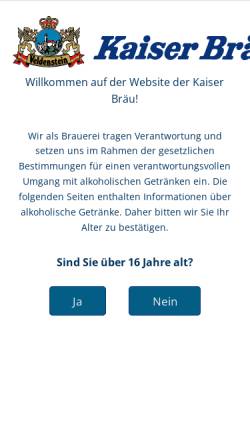 Vorschau der mobilen Webseite www.kaiser-braeu.de, Kaiser Bräu GmbH & Co KG