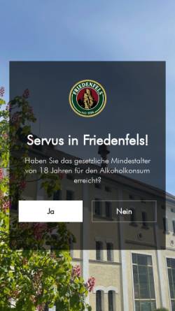Vorschau der mobilen Webseite www.friedenfelser.de, Schloßbrauerei Friedenfels GmbH
