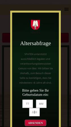 Vorschau der mobilen Webseite www.spatenbraeu.de, Spaten-Franziskaner-Bräu KGaA, Spaten