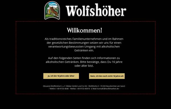 Vorschau von www.wolfshoeher.de, Wolfshöher Privatbrauerei K. u. F. Weber GmbH und Co KG