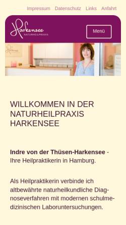Vorschau der mobilen Webseite www.naturheilpraxis-harkensee.de, Naturheilpraxis Harkensee